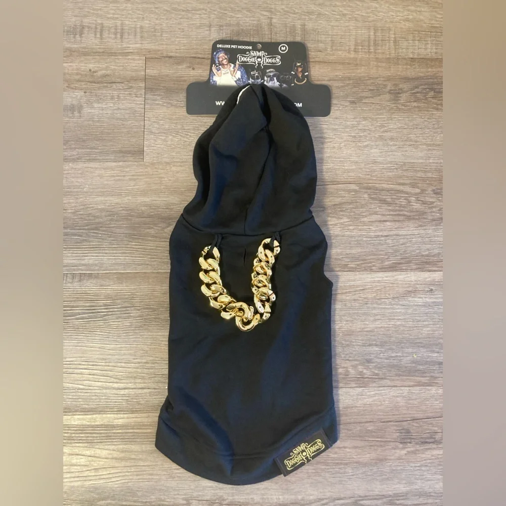 EXC Snoop Doggie Doggs Deluxe Pet Hoodie Dog Clothes, Off Chain Size Medium